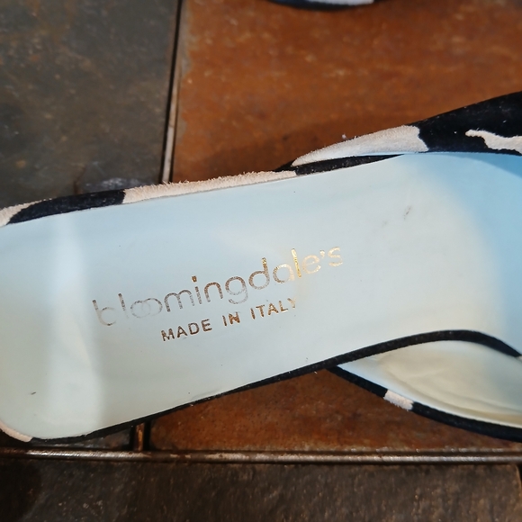 Bloomingdale Women's Mules 4.5 Cow Print Italy - Picture 8 of 13